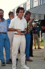 Alain Prost tries his luck with a remote control car French GP Mag- Old Photo