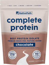 Complete Beef Protein Powder Isolate Grass-Fed, Pasture-Raised, Dairy Lactos