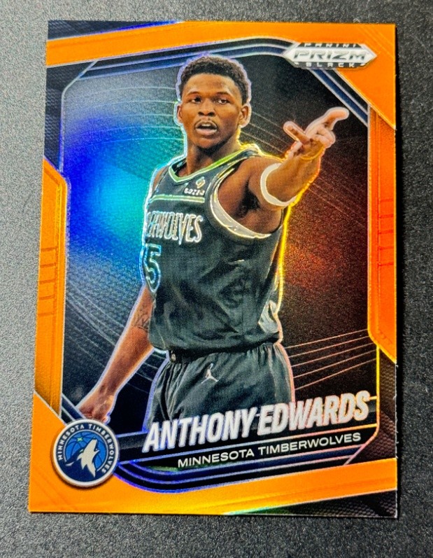 Anthony Edwards 2024-25 Panini Prizm Black Orange 11/49 #17