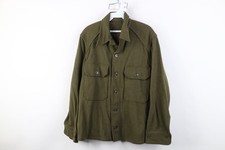 Vintage 50s Korean War USGI Mens Medium Wool Field Shirt Jacket Olive Green USA