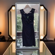 Lauren Ralph Lauren Navy Sequin Ruched Cocktail Dress/NWT size 2 Evening Party