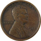 1911 S Lincoln Wheat Cent F Fine Penny 1c Coin Collectible SKU:CP744
