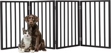 Pet Gate 4-Panel Indoor Foldable Dog Fence Stairs Hallways/Doorways 72x24-Inch