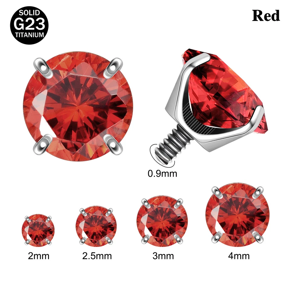 Piercings de hélice 16G G23 Titanio Circonita cúbica Labret Labial Roscado Corazón Estrella Base Foto 4 de 4