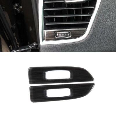 Black Titanium Console Side Outlet Vent Covers Trim 2* Fit For Audi Q5 2009-2017