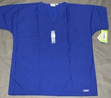 Landau New  Unisex Reversible V-Neck Scrub Top Blue Size Tall Medium