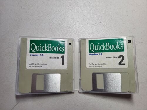 Quickbooks Version 1.0 Software on 3 1/2" 3.5" Floppy Disks - TESTED - Picture 1 of 2