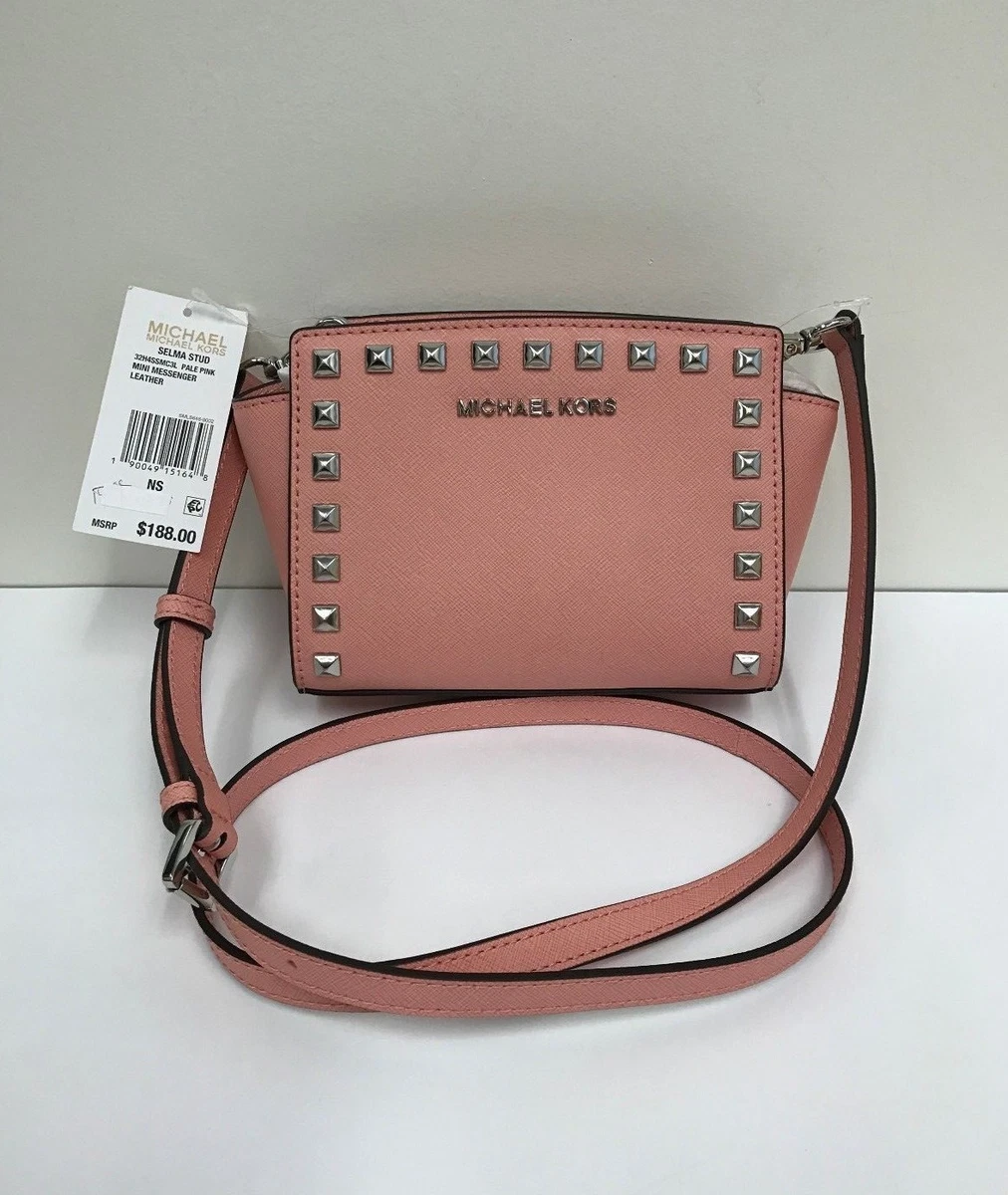 Michael Kors Selma Stud Medium Messenger Leather Crossbody Handbag