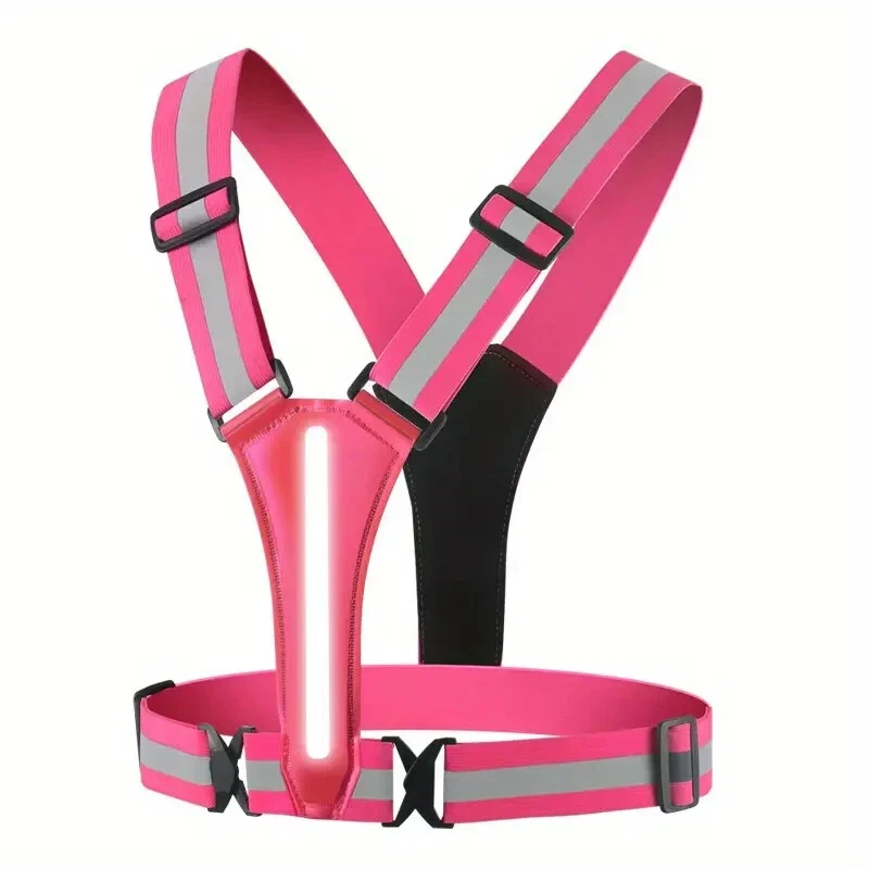 High Visibility Rechargeable LED Light Up Running Vest, Adjustable Night Running - Image 3 of 4