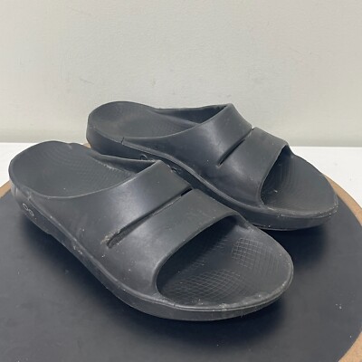 Oofos OOahh Slide Sandals Men 9 Black Recovery Comfort Slip  display picture 2