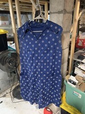 Vintage Dress Blue Sleeveless T2