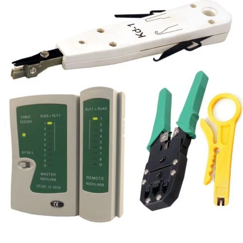 RJ45 Ethernet Network Cat5e Cat6 LAN Cable Tester Punch Down Crimping Tool Kit - Image 2 of 4