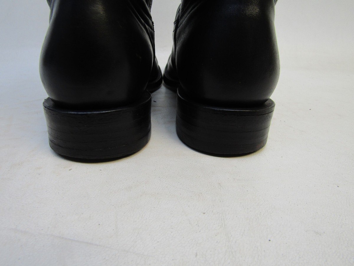 COWTOWN Mens Size 8.5 D Black Leather Roper Cowboy Western 