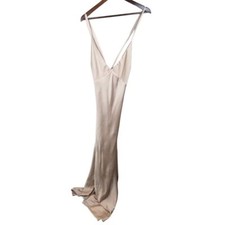 Show Me Your Mumu Anderson Maxi Dress 2XL Beige V-Neck Backless Formal slip