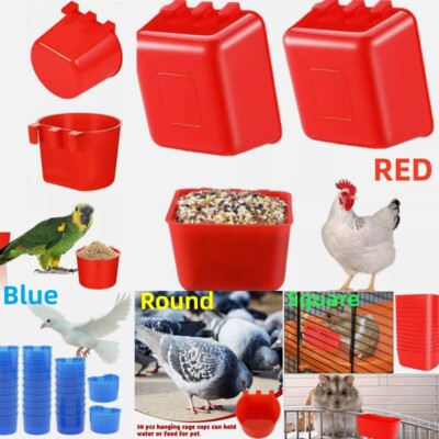 30 Cage Cups 1 Pint / 16 fl. oz. Hanging Feed & Water Cage Cups Chickens Poultry