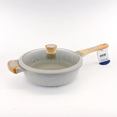 D&W COOKWARE D & W Deane & White Nonstick 11" Inch Saute Deep Frying Pan Skillet Cookwa Beige