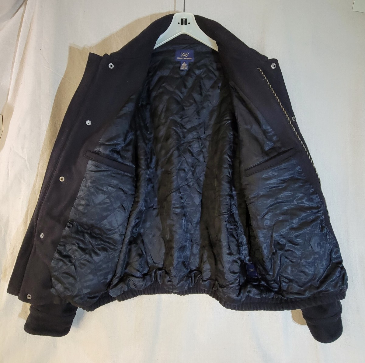 346 Brooks Brothers Mens Black Full Zip Wool Jacket Size XL b | eBay