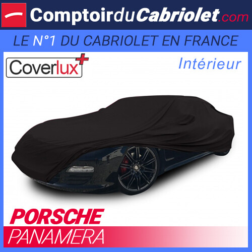 Housse Porsche Panamera Coverlux+ en jersey noir pour protection intérieure élégante
