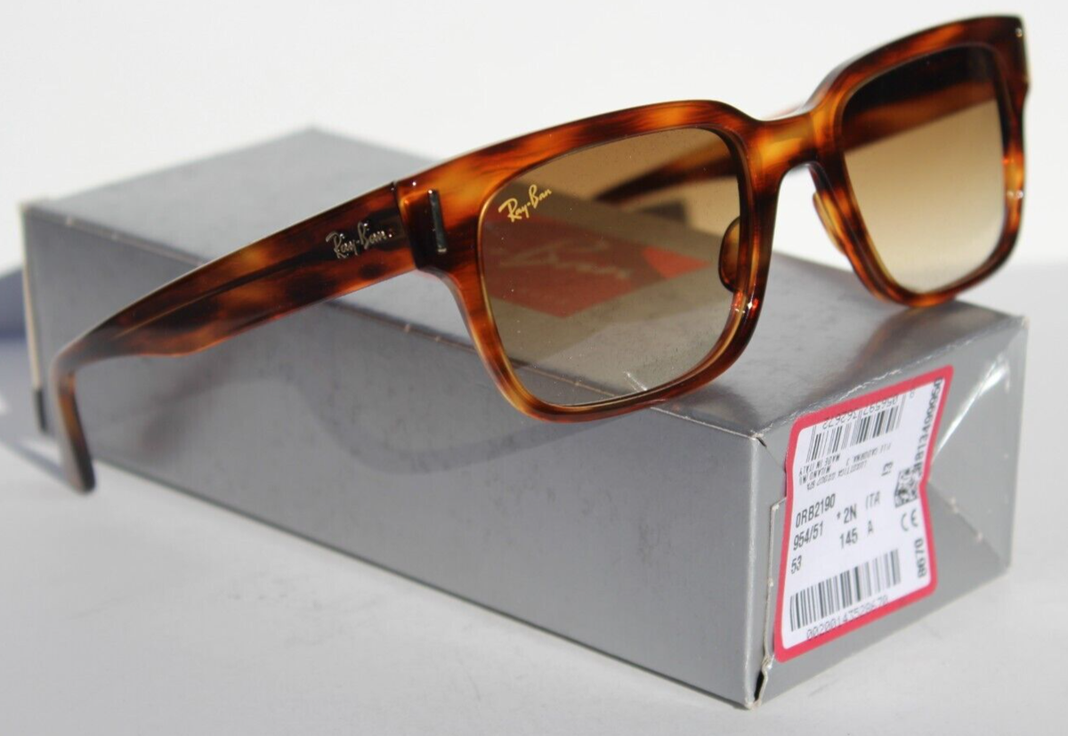 mi RAY-BAN RB2190 Sunglasses Jeffrey Striped Havana/Clear Grad