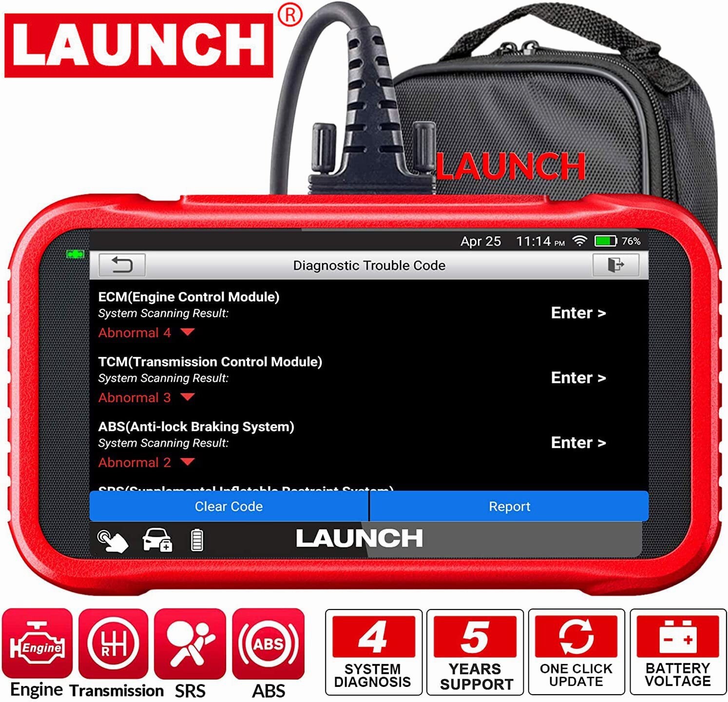 Dispositivo de diagnóstico 2025 Launch CRP123E AUTOMÓVIL OBD2 escáner de coche profesional ENG AT SRS ABS EPB