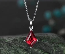 Natural Red Garnet Men's Pendant 925 Sterling Silver Gemstone Jewelry Gift