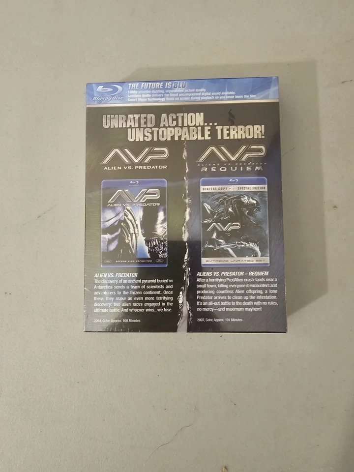 NEW  AVP Aliens vs. Predator Unrated 2-Pack BLU RAY Requiem + Alien vs. Predator - Image 2 of 2