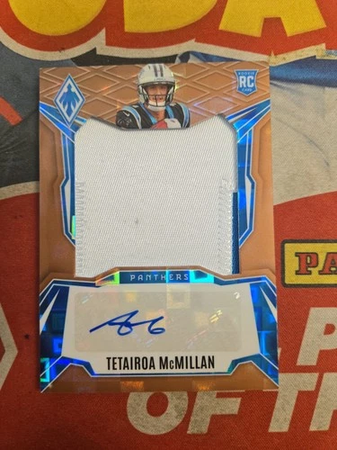 2025 Phoenix Football Tetairoa McMillan /199 Rookie Patch Auto Blue Pandora JC