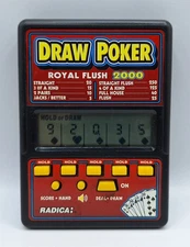 Radica Draw Poker 2000 Handheld Electronic Game VINTAGE Works Great!!
