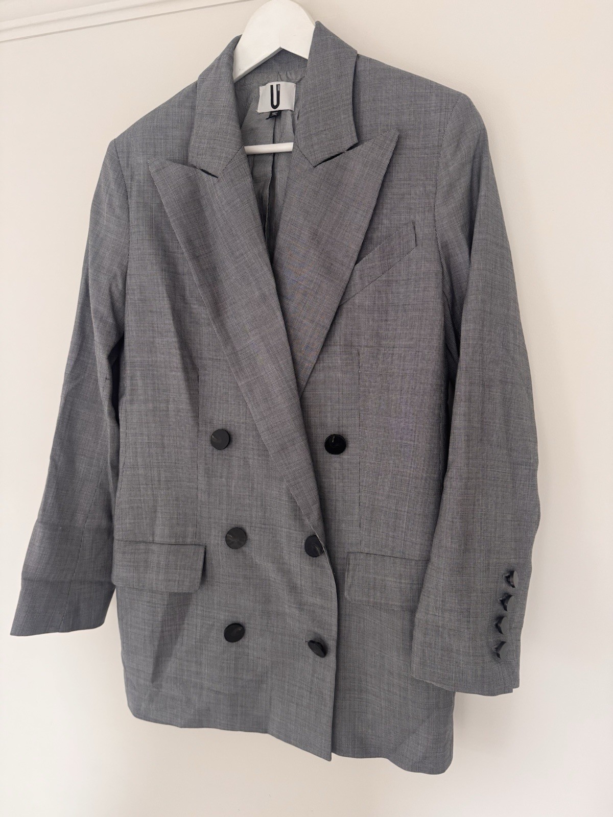 Topshop Women's ‘Unique’ Catwalk Oversized Grey Dogtooth Small image 2