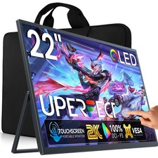 UPERFECT 22" 2K Portable Monitor Touchscreen 60Hz Screen with Adjustable Stand