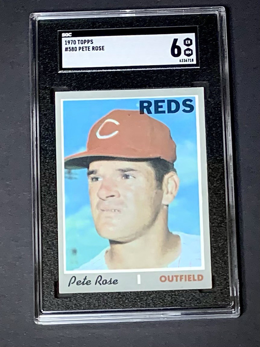 1970 Topps Pete Rose #580 Cincinnati Reds SGC 6 EX-NM Vintage