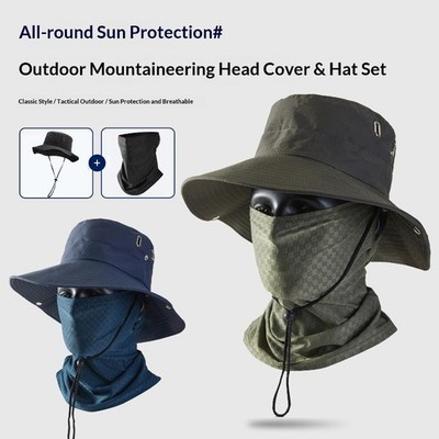 2Pcs/Set Sunscreen Cap Outdoors Hiking Camping Fishing Sun Hats Fisherman Hat