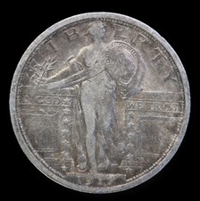 1917-S 25C Type 1 Standing Liberty Quarter- choice vf / free shipping- JAM-563