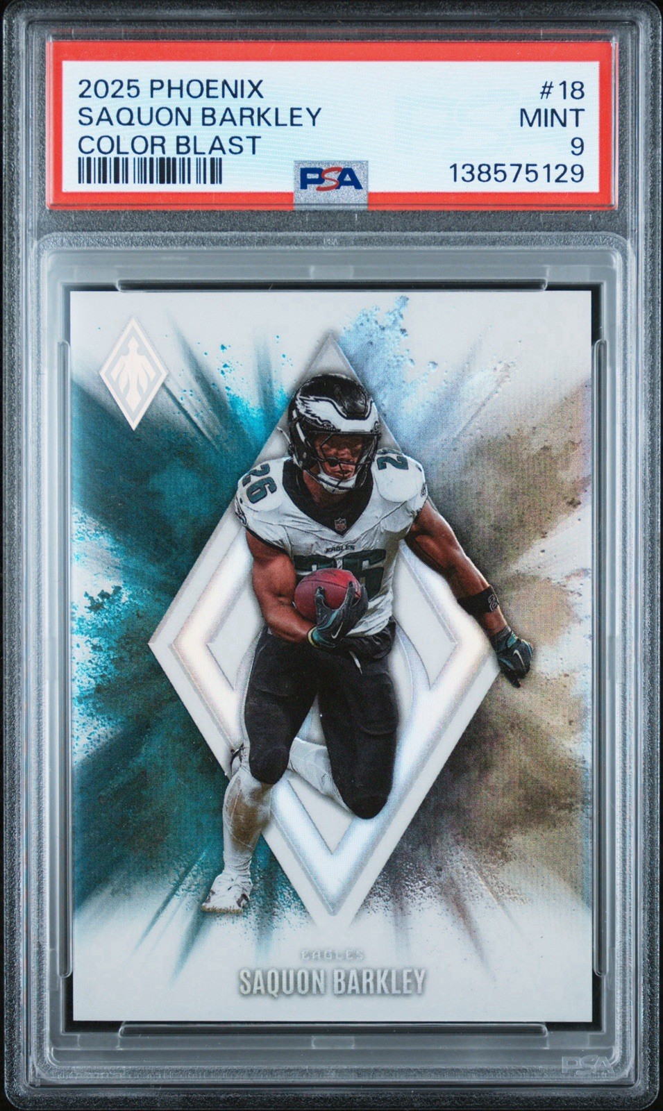 2025 Panini Phoenix - Color Blast Saquon Barkley #18 PSA 9