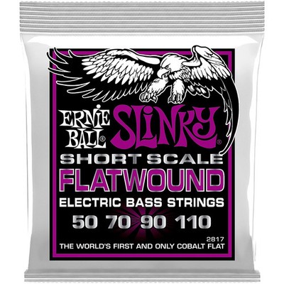 Ernie Ball Power Slinky Flatwound Short Scale Electric Bass Strings (50  110)