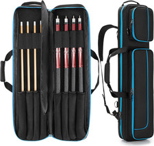 4X4 Pool Cue Case Hold up to 4 Butts and 4 Shafts, Pool Stick Carrying Case with