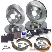 4X Bremsscheibe + BelÄGe + Bremsbacken Vorne + Hinten FÜR MB C-KLASSE E-KLASSE
