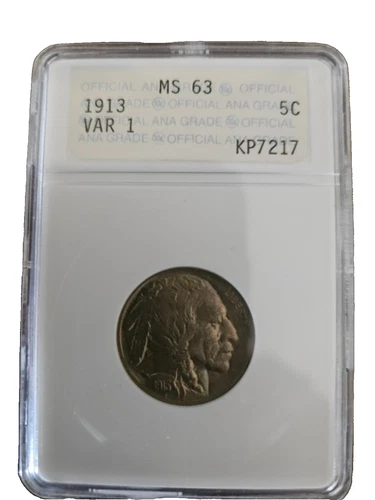 1913 Type 1 ANAC MS63 Choice BU Buffalo Nickel- Lustrous Rainbow Colorful Toned!