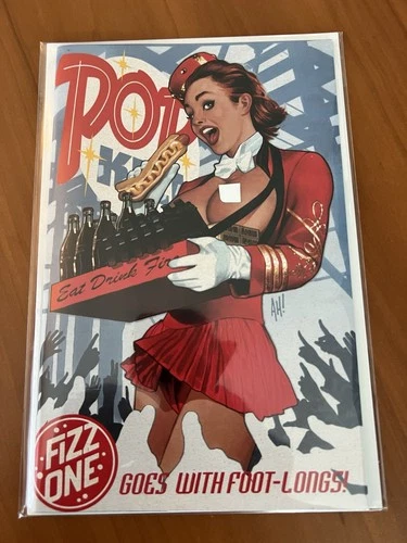 Happy Comics Exclusive Topless Pop Kill #3 Adam Hughes TRADE Fizz One Foot-Long