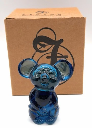 Fenton Cobalt Blue Glass NFGS 2007 Mouse  figurine with Original Box