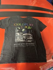 Coldplay Music of the Spheres Live 2023 Tour T-Shirt Black Size S 100% Cotton