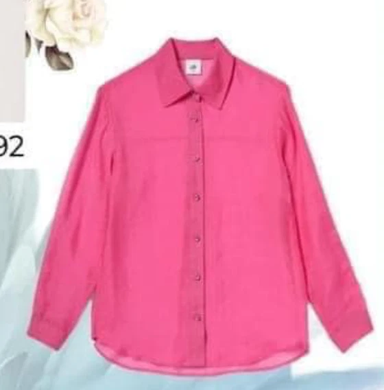 CABI 6625 Camisa Luminosa BLUSA CON BOTONES TOP ROSA ESMERILADO MUY FINA SEDOSA talla L Foto 4 de 4