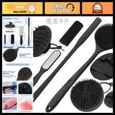 Silicone Body Scrubber Set - 8PCS Scalp  Toe Cleaning Brushes for Deep Exfoliat