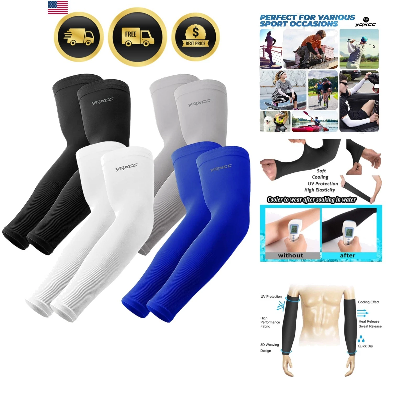 4 Pairs Arm Sleeves, Cooling UV Sun Protection Sports Compression Sleeves for...
Opens in a new wind