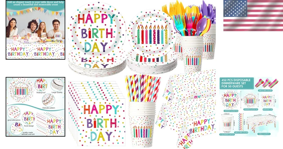 Birthday Party Decorations Set for 50 Guests - Image 2 of 4