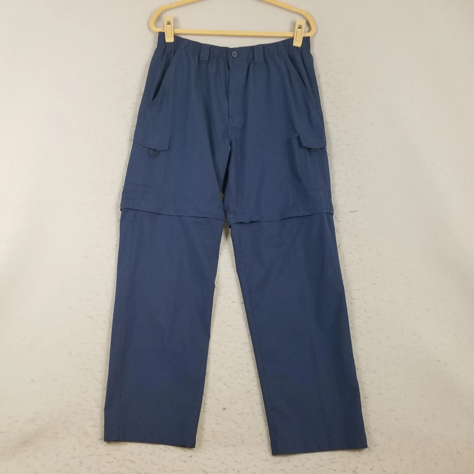 Reel Legends Pants Mens Large Blue Convertible Cargo Fishing Hiking Outdoor