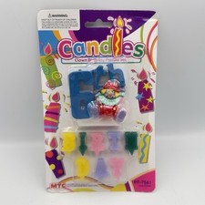 Vintage MTC Happy 6th Birthday Clown Candle Set Circus Fun
