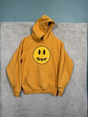 Drew House Hoodie Mens Small Yellow Smile Face Pullover Made in