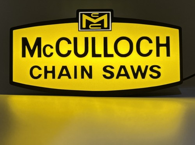 #ad Extra Large Lighted McCulloch chainsaw sign $35.00