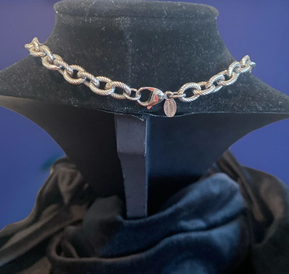 JTV Sophisticated Steel Oval Hematite Pendant Necklace Stainless 20" Italy - Image 4 of 4